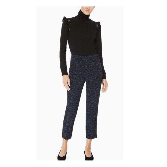 Kate Spade Blue/Black Leopard Ankle Pant - Picture 1 of 6
